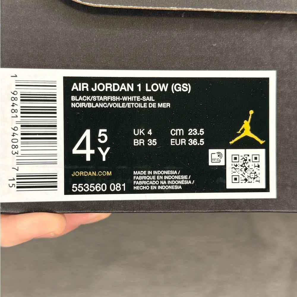 Air Jordan 1 Low GS “Starfish” – Size 4.5Y – New in Box